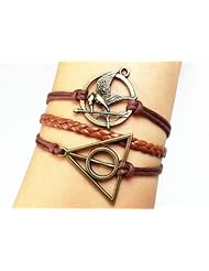 Made in USA (B-110) Hunger Games And Deathly Hollows Combined Bracelet