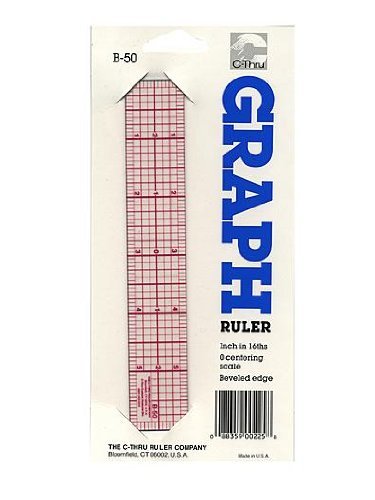 C-Thru 8ths Graph Beveled Transparent Rulers 1 in. x 6 in. no. b-50