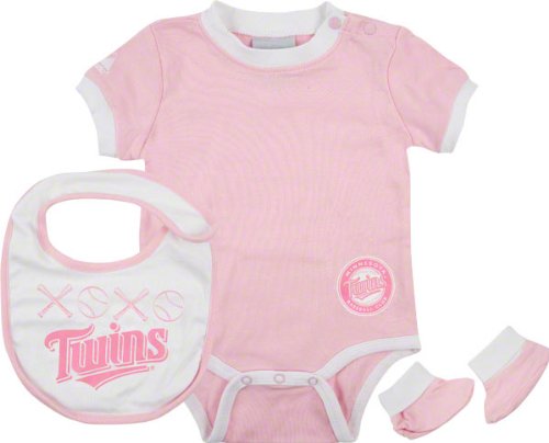 Minnesota Twins Newborn/Infant Girls Pink Bib Bootie and Creeper Set