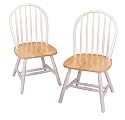 Furniture online: Winsome Wood Windsor Chair in Natural and White Finish, Set of 2