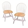 Winsome Wood Windsor Chair in Natural and White Finish, Set of 2