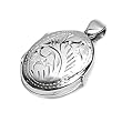 Sterling Silver Oval Locket Pendants, Size: 27mm