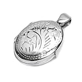 Sterling Silver Oval Locket Pendants, Size: 27mm