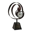17" Distinctive Curly Looping Metal Roman Numeral Clock on Decorative Base