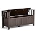 SIMPLIHOME Bedford SOLID WOOD Universal TV Media Stand, 53.9 inch Wide, Living Room Entertainment Center, Storage Cabinet with Glass Doors, for Flat Screen TVs up to 60 inches in Dark Tobacco Brown