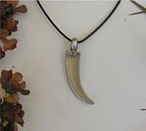 Wolf Fang Pendant Black Leather Necklace
