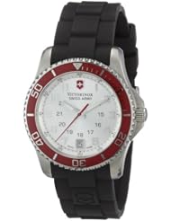 Victorinox Swiss Army Womens 241484 Maverick Silver Dial Black Rubber Strap Watch