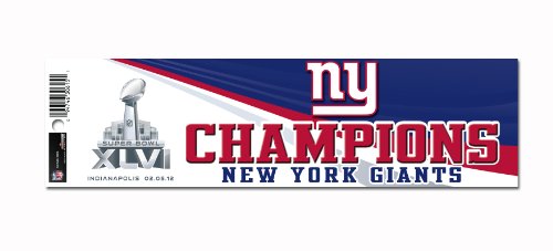 NFL New York Giants Super Bowl XLVI Champions Bumper Sticker