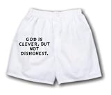 White Boxer Short with God is clever, but not dishonest.