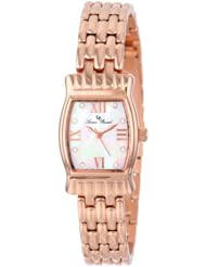 Lucien Piccard Womens LP-12384-RG-02MOP Alca White Mother-Of-Pearl Dial Rose Gold Ion-Plated Stainless Steel Watch