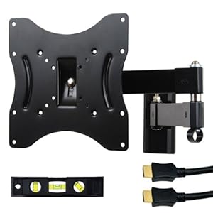 VideoSecu LCD monitor flat panel TV wall mount bracket swivel for LG ultra slim TVs 26LH20 26LU55 32LH20 32LH30 32LF11 32CL20 37LH20 Free 6" 3-Axis Magnetic Bubble Level and HDMI Cable W41