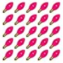 LiteSource 00050 - C7 Candelabra Screw Base Ceramic Pink 25 Pack Christmas Light Bulbs