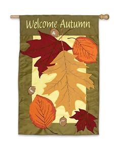Leaves Estate Size Applique Flag