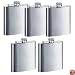 Set of 5 Stainless Steel 6 Oz Liquor Flasks