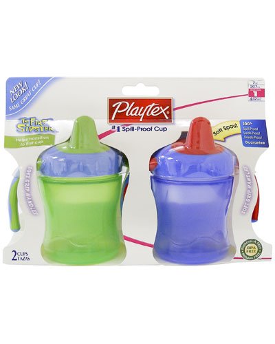 Playtex Baby The First Sipster Spill-Proof 7 OZ Cup 2 Pack: Boy Colors