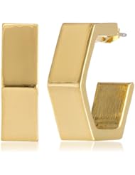 Isaac Mizrahi "Chain Gang" Small Thick Hexagon Hoop Earrings