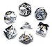 HD DND Dice Set RPG Polyhedral Dice Fit Dungeons and Dragons(D&D) Pathfinder (Black&White)