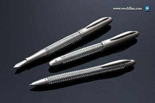 Porsche Design P3110 TecFlex Stainless Steel Fountain Pen 188540 medium nib