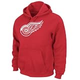 NHL Men's Detroit Red Wings Heat Seal Long Sleeve Hooded Fleece Pullover (Athletic Red, X-Large)