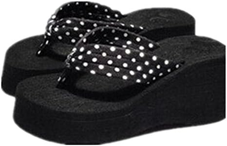 Hasgill Ladies Summer Platform Flip Flops Thong Wedge Beach Sandals Knotbow Shoes (38, 1)