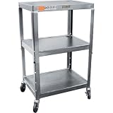 Wilson Metal Utility Cart - Height Adjustable, Chrome Nickel, Model# W42ACHE