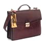 Foray Executive Brown Leather Flap-Over Briefcase