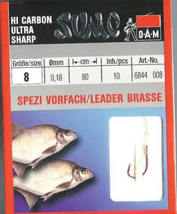 DAM Sumo Vorfachhaken Brasse rot Gr. 10