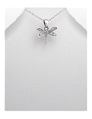 Dragonfly Pendant Necklace In 92.5 Sterling Silver