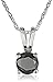 Amazon Collection 14k White Gold Black Diamond Solitaire Pendant (1/4 cttw)