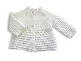Review Dormouse Collection  / Acrylic Matinee Cardigan White 3-6m
