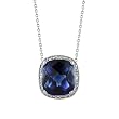 FOJO's Diamonds in Silver Created Blue Sapphire Pendant (1/10 ct. tw.)
