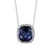 FOJO's Diamonds in Silver Created Blue Sapphire Pendant (1/10 ct. tw.)