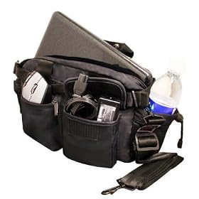 Samsung N120-12GBK 10.1-Inch Black Netbook - 6 Cell Battery Messenger Bag with Multi-Pockets