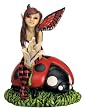 Ladybug Fairy Figurine - Cold Cast Resin - 3.25'' Height