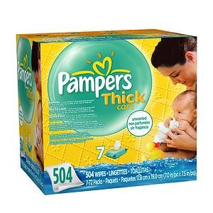 Pampers Pampers ThickCare Wipes, Unscented 504 ct (Quantity of 3)