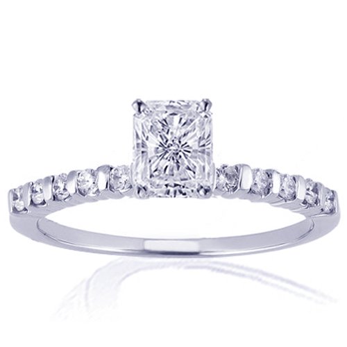 1.15 Ct Radiant Cut Diamond Engagement Ring FLAWLESS GIA Certified Channel-Set