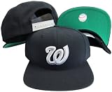 Washington Nationals Black Plastic Snapback Adjustable Snap Back Hat / Cap