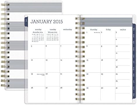 Sugar Paper Navy Pinstripe Planner, Small 2015 - Monthly/Weekly Planner