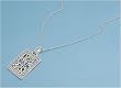 Sterling Silver Necklaces - Pendant with Multi-Color CZ - 30mm Pendant Height
