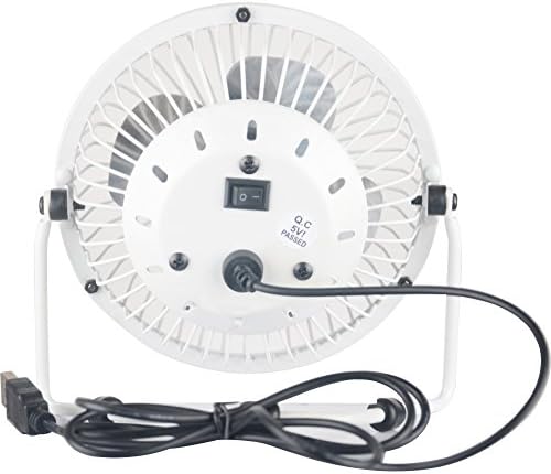 HOTGEE(TM) USB Mini Desk Cooler Fan Quietness Metal Computer Laptop PC Plug Charger Fans with Nail Dust Collector Function (White 6.1")