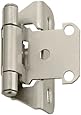 Amerock BP7566G10 Self-Closing Partial Wrap Hinge, Satin Nickel, 1/4-Inch Overlay