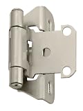 Amerock BP7566-G10 Self-Closing Partial Wrap 1/4-Inch Overlay Hinge, Satin Nickel