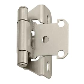 Amerock Self-Closing, Partial Wrap, 1 4-Inch Overlay Hinge, Satin Nickel #BP7566-G10 by Amerock