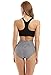 Creabygirls Womens High Waist 2 Piece Bikini Swimsuit Spa Swimsuit(US8-10(Asia Large),Black Stripe)