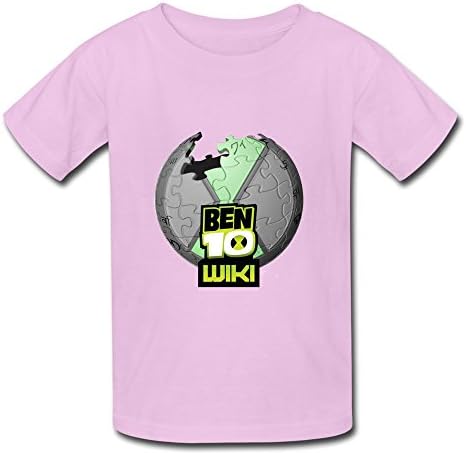 ZhiTian Youth Ben 10 Wiki Logo Kids Boys And Girls T-Shirt - XS Pink