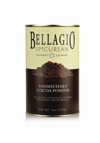 Bellagio Epicurean Unsweetened Cocoa Powder, 6-Ounce Canisters (Pack of 2)
