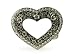 Ladies Rhinestone Flower Heart Cut-Out Belt Buckle