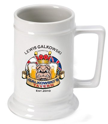 Personalized 16 oz. Bulldog Beer Stein (Set of 72)