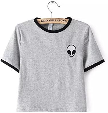 Shangyun Fashion Alien Women T Shirts (M, Gray)