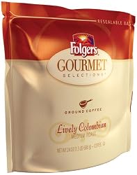 Folgers Gourmet Selections Coffee, Lively Colombian Ground Coffee, 24-Ounce Bags (Pack of 2)